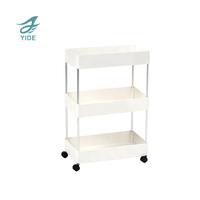 Chariot de rangement de cuisine mobile en plastique YIDE avec étagère réglable