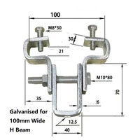 Abrazadera de Viga Tipo U de Acero al Carbono Galvanizado Q235, Abrazadera Fija para Viga H, Soporte Universal para Viga I, Estructura de Acero con Rosca de 1/8