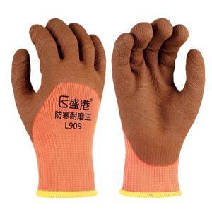 Guantes de Trabajo Shenggang L909 de Caucho de Grano Completo Antideslizantes y Resistentes al Frío, Guantes de Seguridad para la Construcción con 10 Agujas de Tela de Rizo - Product Image 1