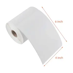 4 "x 6" Trắng đục lỗ trực tiếp địa chỉ nhiệt vận chuyển Máy in nhiệt tương thích quạt gấp 4x6 nhãn