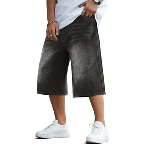 Loose Baggy Jorts Summer Casual Denim <span class=keywords><strong>Short</strong></span> en <span class=keywords><strong>jean</strong></span> pour <span class=keywords><strong>homme</strong></span> - Product Image 2