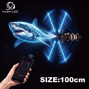 Ventilateur projecteur holographique 3D LED HD grand format 100 cm, affichage publicitaire holographique, ventilateur holographique 3D pour machine de salutation - Product Image 1