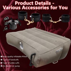 Coussin Gonflable Multifonctionnel en PVC Floqué pour Flirt Transfrontalier, Aide Sexuelle pour Couples, Jouet Érotique SM, Ensemble d'Usine - Product Image 4