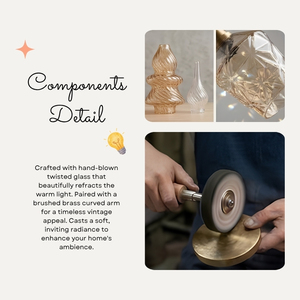 Aplique de pared de cristal veneciano soplado a mano de buena calidad, latón cepillado para decoración de dormitorio - Product Image 3