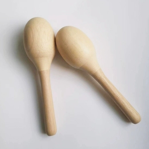 Wholesale Egg Shape Natural Wood Maracas Orff Percussion Instrument For Toddler Rattle Early <b>Musical</b> Sensory - Product Image 2