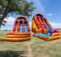 Toboggan en PVC toboggan gonflable à air gonflable grande courbe vague rebond toboggan aquatique vente