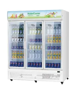 Refrigerador con puerta de vidrio para supermercado, caja de exhibición comercial, enfriadores verticales, Enfriador de bebidas, refrigerador, caja de exhibición comercial, equipo de supermercado, 2 unidades