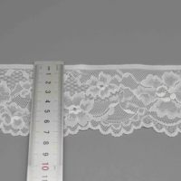 Ruban de dentelle florale classique en nylon et élasthanne, à bord festonné, pour la lingerie et les ourlets de robes