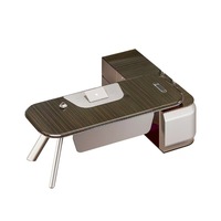 Bureau de direction en L en bois, confortable, luxueux et moderne, fabriqué en Chine, bureau de patron haut de gamme le plus vendu pour villa