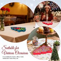 Assiette de service réutilisable multifonctionnelle en PP, écologique, en forme de sapin de Noël, mignonne, avec compartiments, pour cadeaux promotionnels