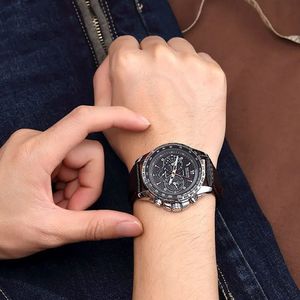 Reloj de Pulsera Megir 1010 con Manecillas Luminosas, Marca Original, Cuarzo, Correa de Cuero, para Hombre - Product Image 6