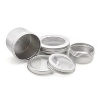 Kostenlose Probe Silber Aluminium Fenster Glas 1Unze 30ml 60ml 80ml 100ml 150ml Metall Kerzenglas Lebensmittelaufbewahrungsver