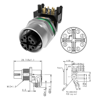 Connecteur circulaire M12 8 broches X Code Câble de soudage étanche Prise femelle industrielle à fixation frontale Connecteur de panneau M12 pour circuit imprimé