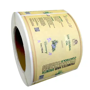 Étiquettes d'emballage d'huile à base de plantes de produit de beauté imperméables imprimées personnalisées de haute qualité