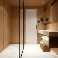 Salle de bain modulaire compartimentée humide/sèche à montage rapide pour camping, usage extérieur, atelier, parc, structure en acier, écologique