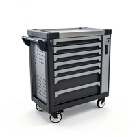Carro de Herramientas Rodante Resistente con Ruedas con Freno Lateral de 5 Pulgadas y Superficie de Trabajo, Carro de Herramientas con 7 Cajones