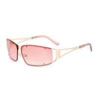 Twooo T1176 nouvelle mode métal cadre UV400 femmes Rivet Y2K lunettes de soleil 2024