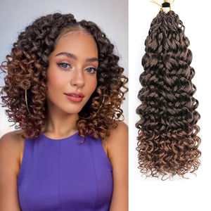 GoGo Curl Crochet Hair 10 pulgadas Pre Looped Water Wave <span class=keywords><strong>Beach</strong></span> Curl Box Trenzas Short Curly Crochet Hair para mujeres negras - Product Image 1