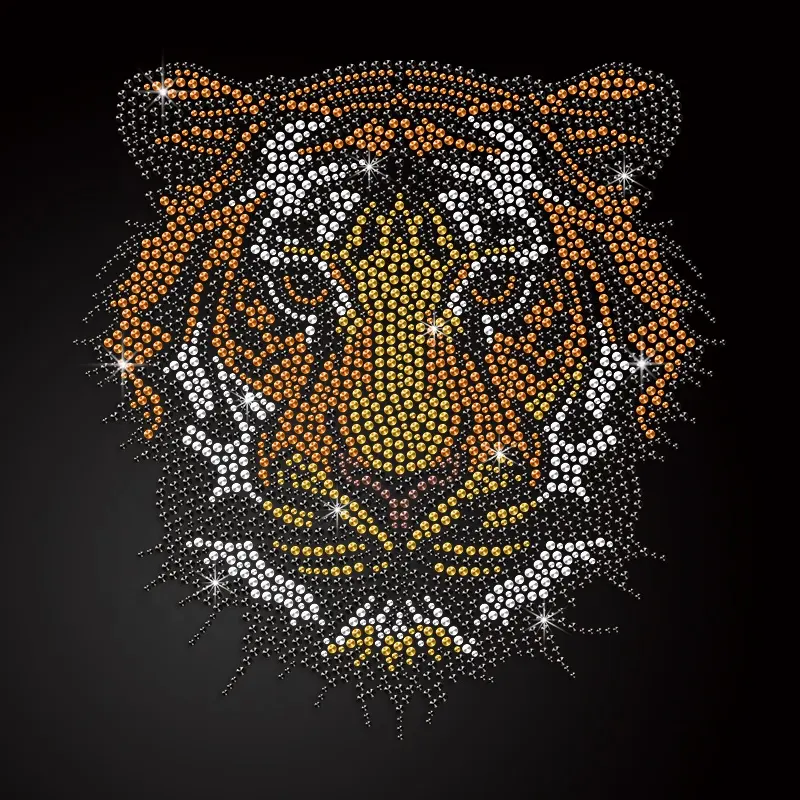 Manufacturer Rhinestone Tiger Template Heat Transfer Rhinestone Transfer Motif