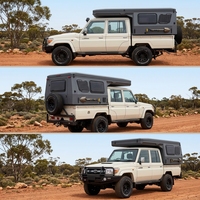 Camping-car pliable tout-terrain en aluminium léger, suspension à double amortisseur, capacité de charge de 550 kg, 4 personnes, LED, design moderne