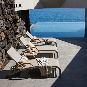 YORLLA Chaise longue de plage minimaliste personnalisée en aluminium avec maille respirante pour extérieur – Fabricant - Product Image 4