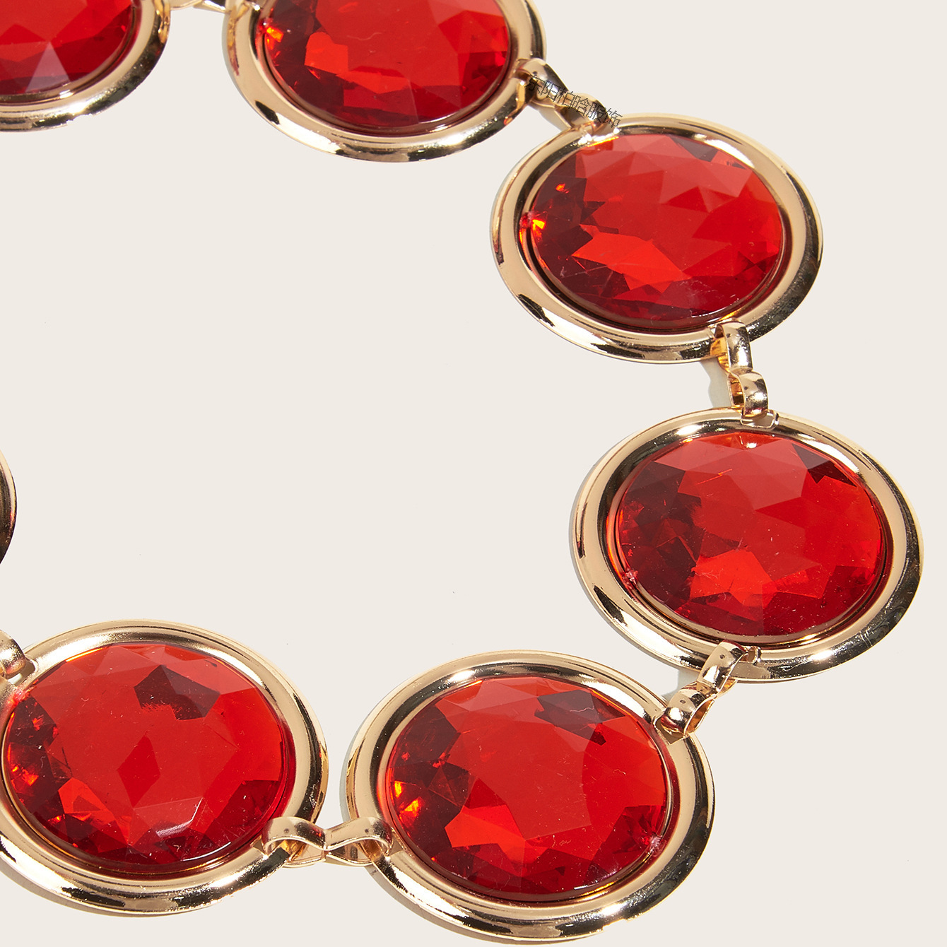 Red Gem Waist Belt - Adjustable Anime Cosplay Rhinestone 