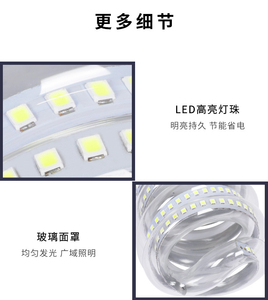 หลอดไฟ LED คอร์นไลท์ ขั้ว E27 ตัวเรือนพลาสติก SMD 2835 6000K แสงเดย์ไลท์  แรงดันไฟฟ้า AC 85-265V สวิตช์แบบแมนนวล Ra80 85lm/w A19 CE สำหรับที่อยู่อาศัย - Product Image 4