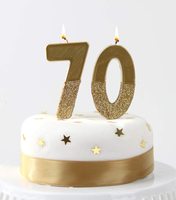 Magnifique décoration de gâteau d'anniversaire en forme de macaron, mini bougies d'anniversaire colorées en cire de paraffine, numéros, musique, fait main