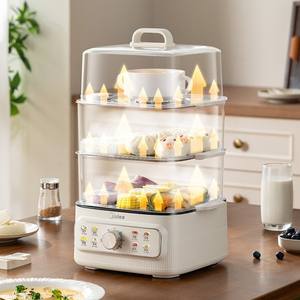 เครื่องนึ่งไฟฟ้ามีเดีย 15.1 ลิตร ความจุขนาดใหญ่สามชั้น พร้อมฝาปิดกระจกนิรภัย ควบคุมด้วยระบบกลไก สำหรับใช้ในบ้านและหอพัก - Product Image 2