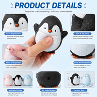 Jouet Squishy Mini Pingouin Multicolore Doux à Remontée Lente, Vente en Gros Usine, Marque ZIHAI, Unisexe, pour le Soulagement Quotidien du Stress au Bureau