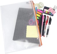 Pochette à fermeture éclair en pvc imperméable au format de lettre A4, enveloppe à grille, dossier de fichiers, sac de documents en maille transparente