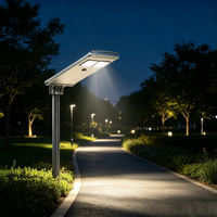 Lampadaire solaire LED haute luminosité IP66 30W avec détecteur de mouvement, éclairage crépusculaire à l'aube