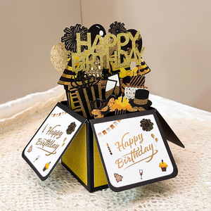 Biglietto <span class=keywords><strong>di</strong></span> <span class=keywords><strong>Auguri</strong></span> 3D Pop-up, Biglietto <span class=keywords><strong>di</strong></span> <span class=keywords><strong>Buon</strong></span> <span class=keywords><strong>Compleanno</strong></span>, Scultura <span class=keywords><strong>di</strong></span> Carta Fatta a Mano, Ornamento Decorativo <span class=keywords><strong>di</strong></span> Alta Qualità con Polvere Dorata - Product Image 6