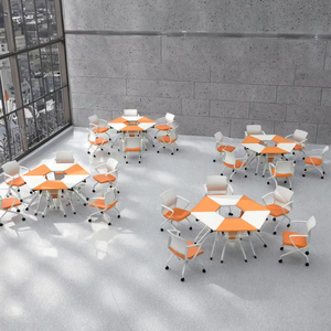 Escritorio de entrenamiento con tapa abatible de melamina plegable funcional para el hogar Oficina Escuela Villa Gimnasio o dormitorio Uso - Product Image 6