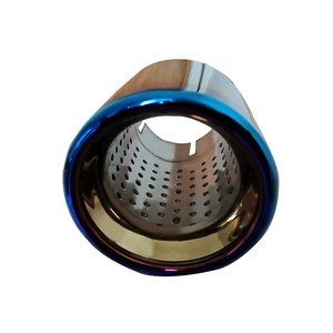 SUS 304 universel 5.5 "ovale bleu brûlé pointe 2.5" silencieux d'échappement d'entrée - Product Image 5