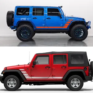 Para Jeep Wrangler JK JL CJ <span class=keywords><strong>RUBICON</strong></span> 4x4 2 uds pegatinas de puerta lateral de coche estilo película de vinilo calcomanías decoración Tuning Auto Accesorios - Product Image 5