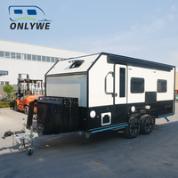 ONLYWE 5th Weeler Mobile Food 15 Mini Off Road Camper Trailer Small Rv Luxury Camper Caravan
