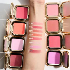 Palette de fard à joues rose or rose Faites votre propre maquillage Personnalisation de la poudre de fard à joues 2 en 1 Multi-Fonction Private Label Blush Maquillage