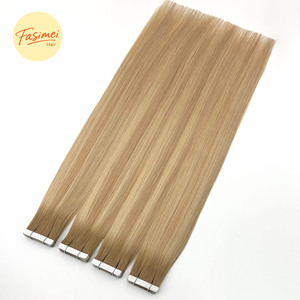 Extensions de cheveux humains vierges européens 100% naturels, certifiées RoHS ISO, faciles à retourner, de haute qualité, cuticules alignées, à bandes adhésives - Product Image 3