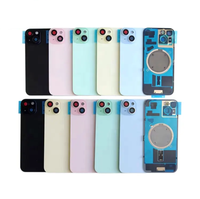 Vitre arrière de remplacement pour iphone 15 Plus 15 Pro Max avec cadre, lunette, plaque métallique et anneau magnétique.