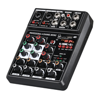 Console de mixage audio numérique professionnelle BMG-S4 Mini 4 canaux avec USB pour studio/scène