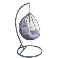 Fauteuil suspendu en métal de style moderne, mobilier de jardin extérieur avec support en rotin PE pour jardin et chambre