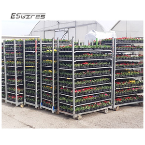5 estantes desmontables galvanizados carros de transporte de planta de almacenamiento de acero de metal ajustable para granja - Product Image 5