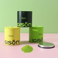 Conteneur de feuilles de thé en vrac en étain antique haut de gamme de luxe 1 oz 30 grammes de boîtes de thé vert Matcha pour sachets de thé