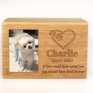 Solid wood pet <b>urn</b>, <b>cat</b> and dog funeral memorial supplies, coffin, pet memorial wooden box - Product Image 3