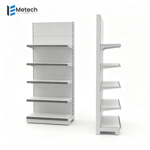 Estantería Góndola Metálica Blanca de 5 Niveles, Resistente, Ajustable, de un Solo Lado, <span class=keywords><strong>para</strong></span> Exhibición en Supermercados, Minimercados y Comercios Minoristas - Product Image 2