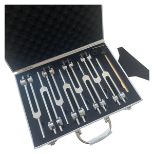 Silver tuning fork set: 126.22, 136.1, 141.27, 172.06, 194.18, 210.42, 221.23 om - Product Image 1