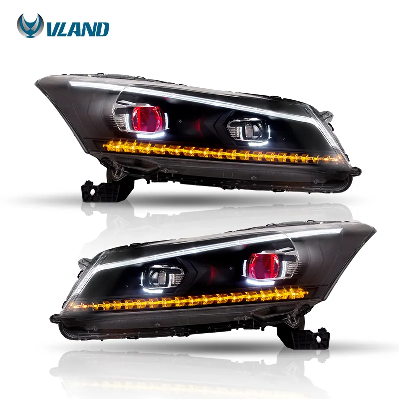 VLAND al por mayor completa LED la luz de la cabeza para Accord 8 con ojo de demonio faros 2008-2013 lámpara frontal para HONDA ACCORD