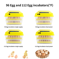 Incubateur à œufs pour 112 œufs, machine d'incubation entièrement automatique pour l'éclosion des poussins