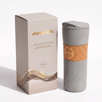 Nouvelle tasse à café en acier inoxydable avec couvercle rabattable, revêtement en poudre colorée, isolée sous vide, conforme aux normes FDA et LFGB, 350 ml et 520 ml